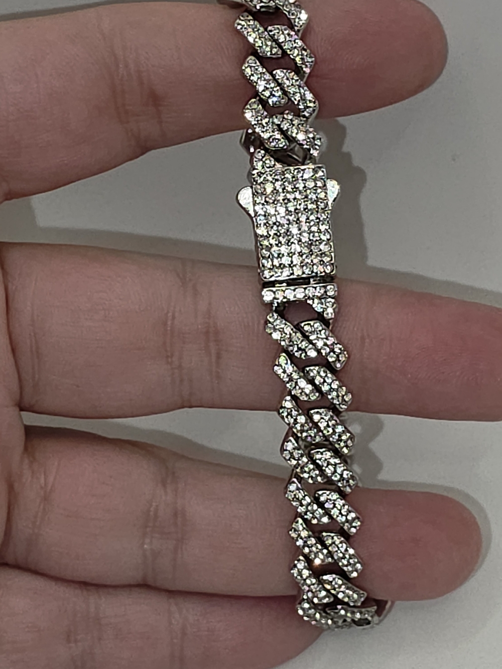 8 Inch VVSCZ Silver Monaco Bracelet